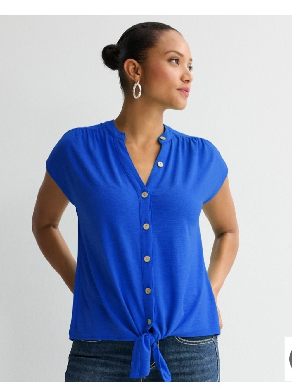 Women's Apt. 9 Tie Front Button-Up Top